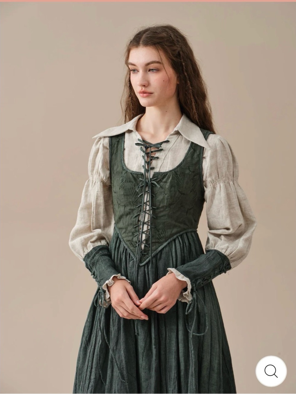 Lace-Up linen shirt 2XL
